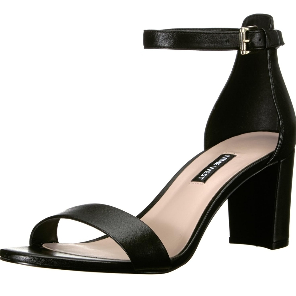 NWT Nine West Women's Pruce Heeled Sandal. 7W. Genuine Leather!!